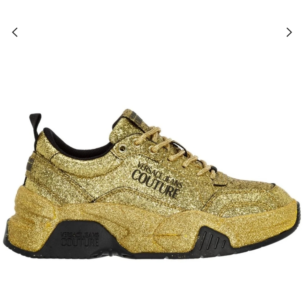 Versace jeans couture gold glitter chunky sneakers new size 6